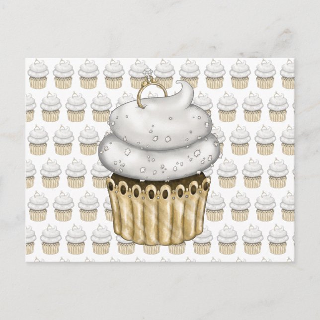Cartão Postal Cupcake Noivado doce (Frente)