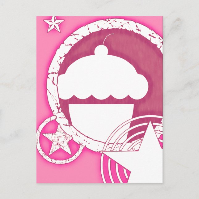 Cartão Postal cupcake punk (Frente)