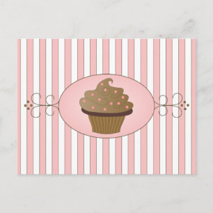 Cartão Postal Cupcake rosa