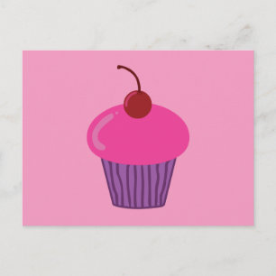 Cartão Postal Cupcake rosa