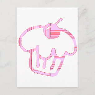 Cartão Postal cupcake rosa