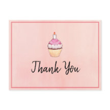 Cupcake Rosa Aniversário Obrigado