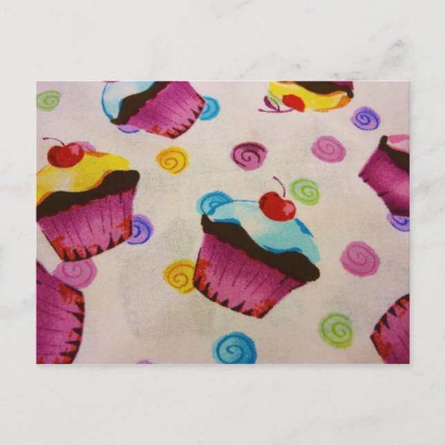 Cartão Postal cupcakes doces (Frente)