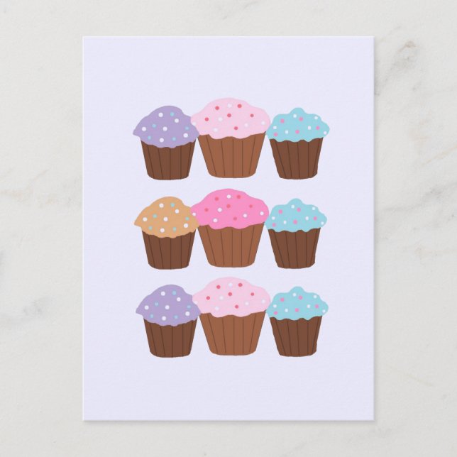 Cartão Postal Cupcakes Doces (Frente)