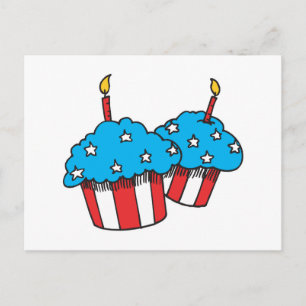 Cartão Postal CUPCAKES patrióticos dos EUA
