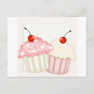 Cartão Postal Cupcakes rosa