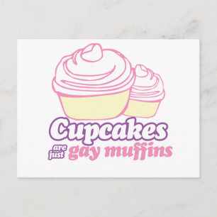 CARTÃO POSTAL CUPCAKES SÃO APENAS MOFFINS GAY