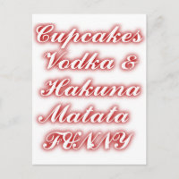 Cupcakes vermelhos Vodka Hakuna Matata FUNNY.