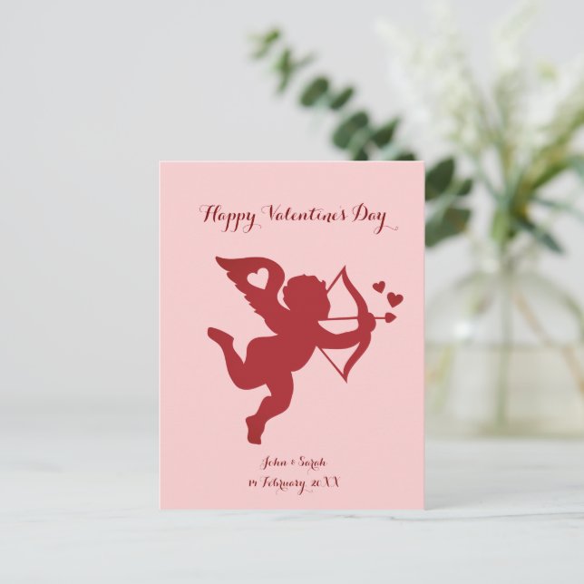 Cartão Postal CUPID Happy Valentine's Day (Em pé/Frente)