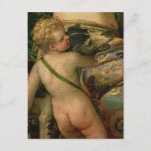 Cartão Postal Cupido, detalhe de Vênus e Adonis, 1580