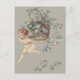Cartão Postal Cupido Querubim Anjo Não-me-esqueças