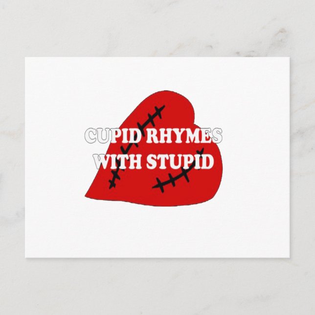 Cartão Postal Cupido Rhymes Com Estúpidos (Frente)