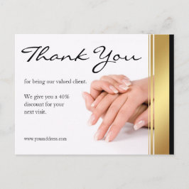 Cartão Postal Cupom de Agradecimento Simples Salão de Unhas Mani