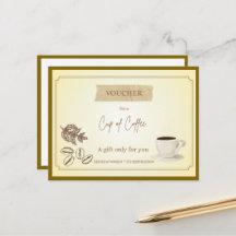 Cupom de Café' Voucher Presente Engraçado