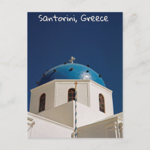 Cartão Postal Cúpula azul, Santorini, Grécia