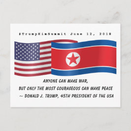 Cartão Postal Cúpula de Cotação Paz de Donald Trump na Coreia do