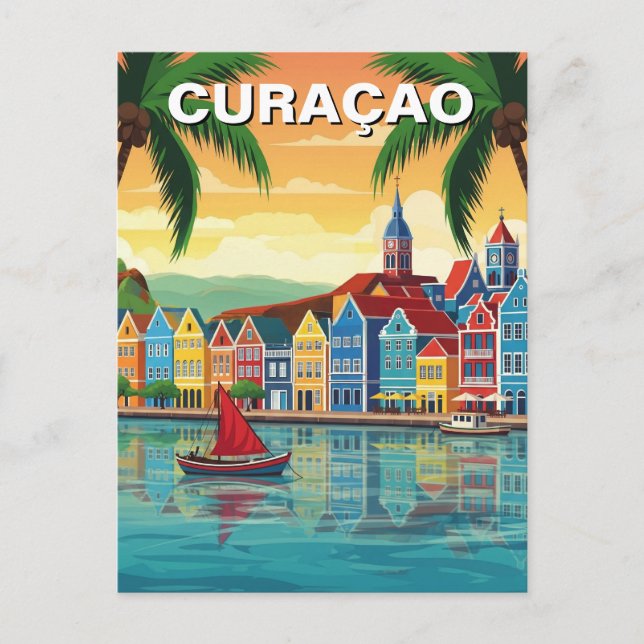 Cartão Postal Curacao Caribe neerlandês (Frente)