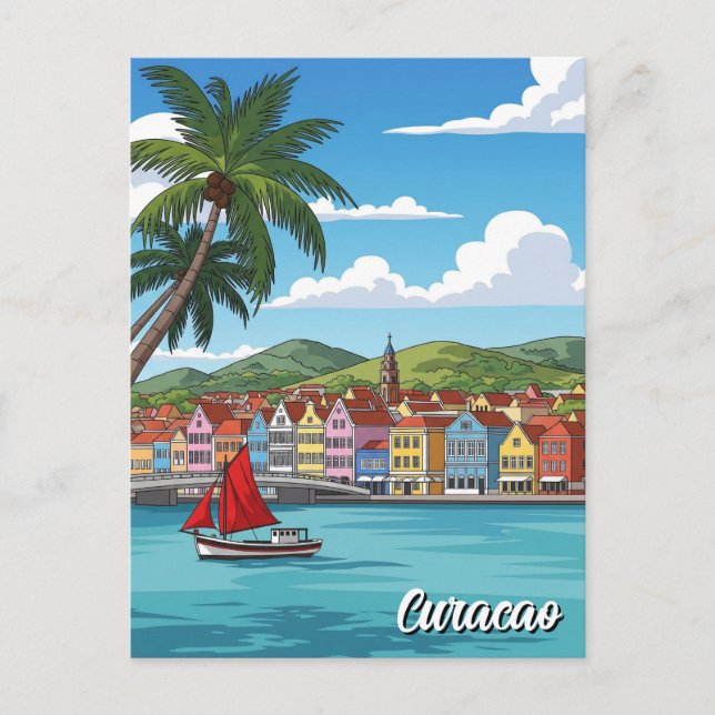 Cartão Postal Curacao Caribe neerlandês (Frente)