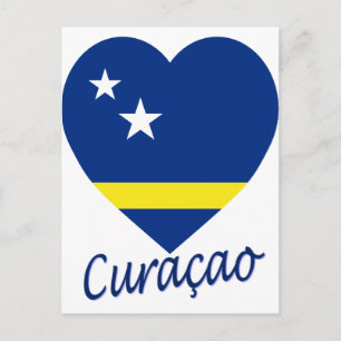 Cartão Postal Curacao Flag Heart