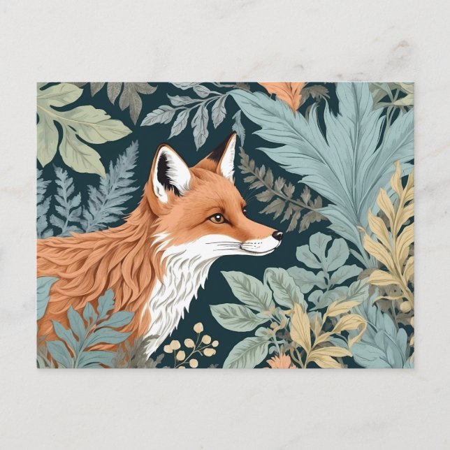 Cartão Postal Curiosa Fox Fern deixa William Morris inspirado (Frente)