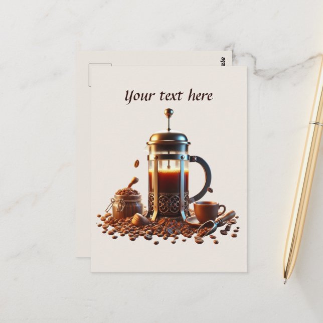 Cartão Postal Curioso adicionar seu compro de café de texto (Frente/Verso In Situ)