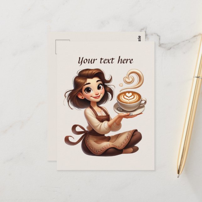 Cartão Postal Curioso adicionar seu compro de café de texto (Frente/Verso In Situ)