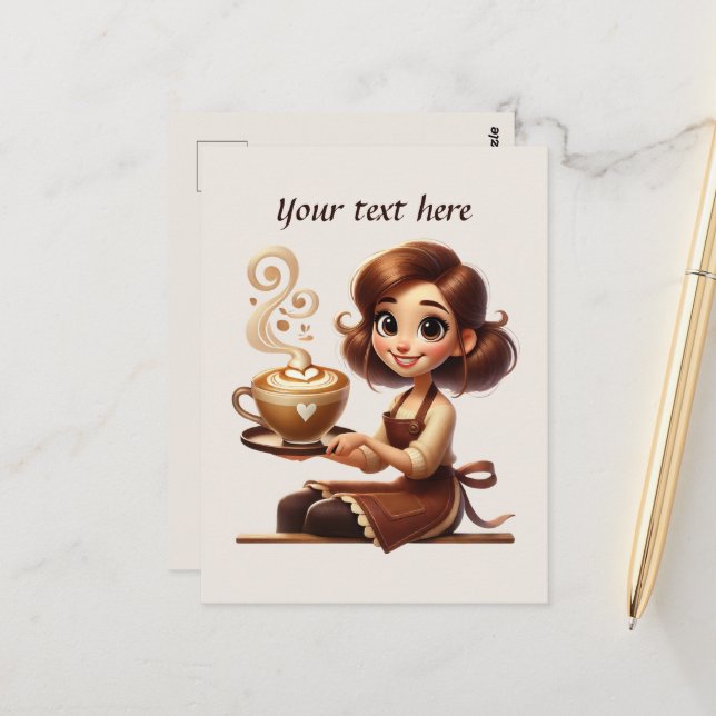 Cartão Postal Curioso adicionar seu compro de café de texto (Frente/Verso In Situ)