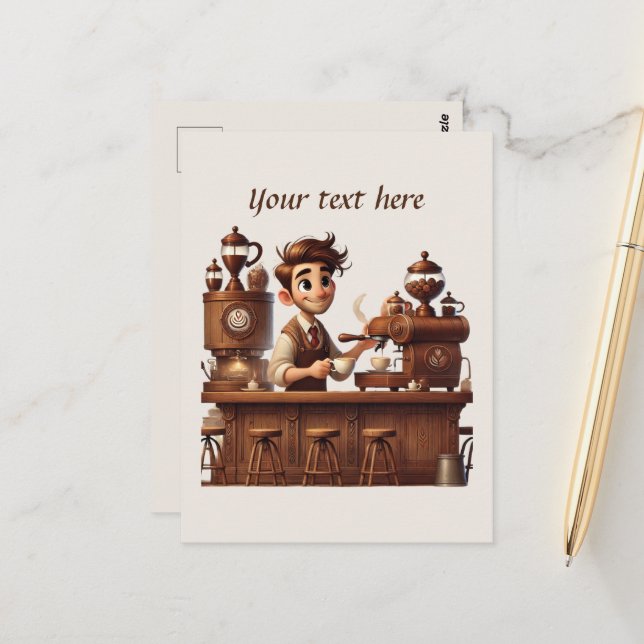 Cartão Postal Curioso adicionar seu compro de café de texto (Frente/Verso In Situ)