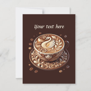 Cartão Postal Curioso adicionar seu compro de café de texto