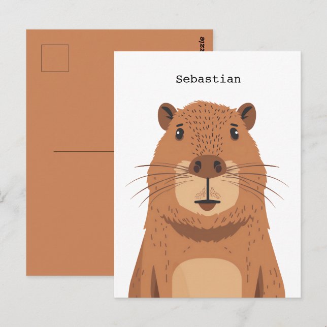 Cartão Postal Curioso Capybara Portrait (Frente/Verso)