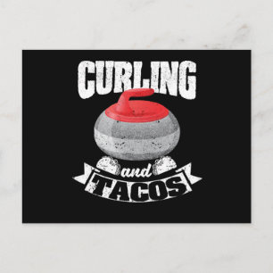 Cartão Postal Curling e tacos Com humor mexicanos jogadores de c