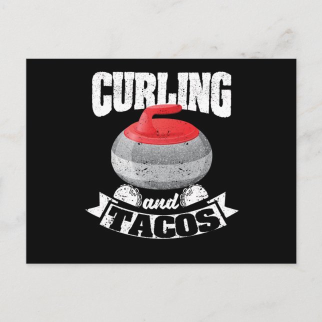 Cartão Postal Curling e tacos Com humor mexicanos jogadores de c (Frente)