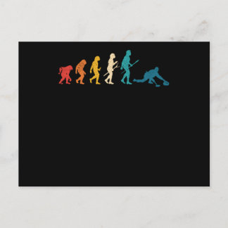 Cartão Postal Curling Evolution of Man Funny Curler Team
