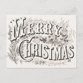 Cartão Postal Currier Elegante e Ives MERRY CHRISTMAS Lithógrafo