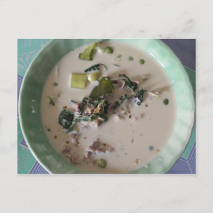 Cartão Postal Curry Verde Tailandês [แกงเขียวหวาน] ... Comida As