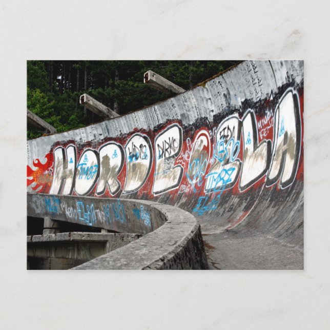 Cartão Postal Curso de trenó de Olimpiadas de inverno de 1984, S (Frente)