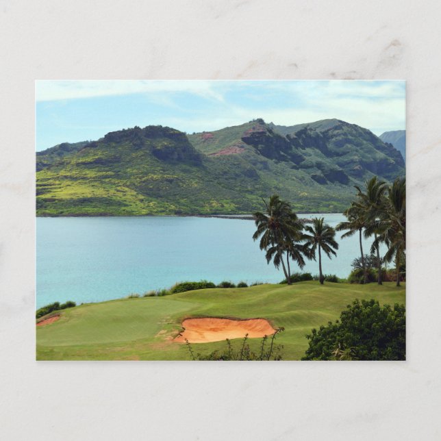 Cartão Postal Curso Oceano em Hokuala, Kauai, Havaí (Frente)