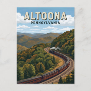 Cartão Postal Curva da Ferradura Altoona Pensilvânia