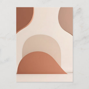 Cartão Postal Curvas Boho de Terracota Orgânica Abstrata