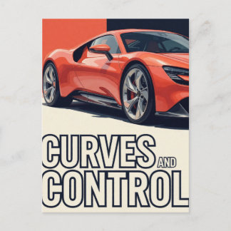 Cartão Postal 🧡 Curvas de Carro Esportivo e Controle 