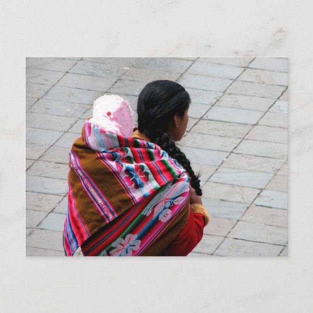 Cartão Postal Cusco, Peru, mãe e filho 2 (Frente)