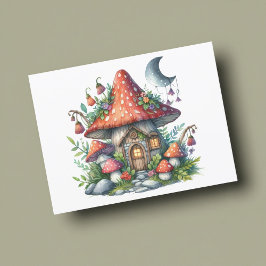 Cartão Postal Cushroom Escuro - Folclore Whimsical