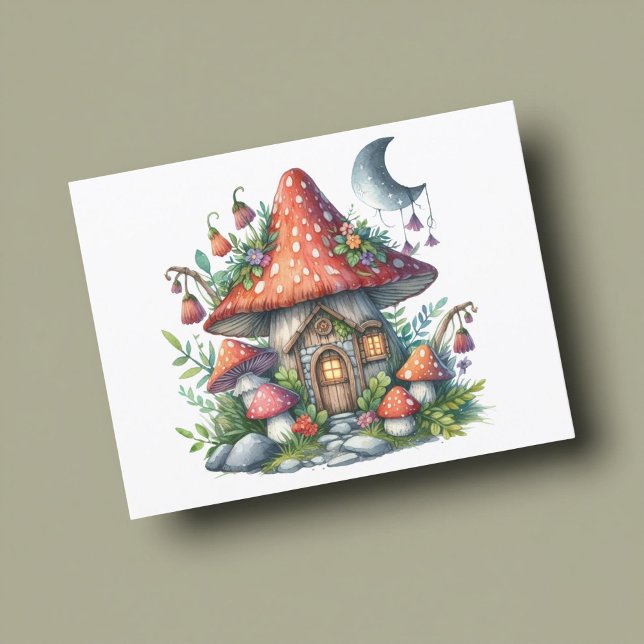 Cartão Postal Cushroom Escuro - Folclore Whimsical (Criador carregado)