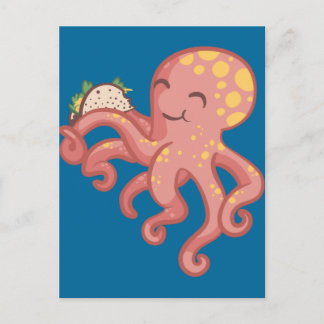 Cartão Postal Custa Engraçado Tako Taco Octopus