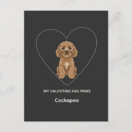 Cartão Postal Custom My Valentine Has Paws Cockapoo Dog Lover
