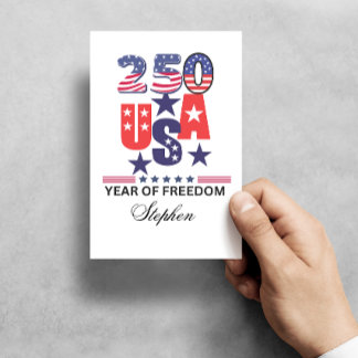 Cartão Postal Custom usa 250th anniversary patriotic 4th of July