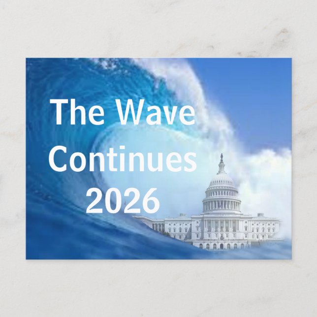 Cartão Postal Customize Blue Wave Election 2026 (Frente)