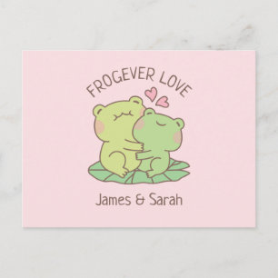Cartão Postal Cute Abraçando Rãs Frogever Amor Dia dos Namorados