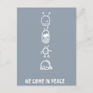 Cartão Postal Cute Aliens
