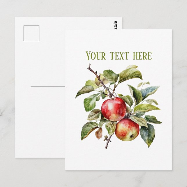 Cartão Postal Cute apple vendors customizable  (Frente/Verso)